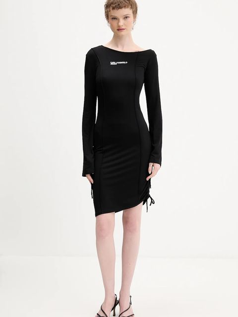 Karl Lagerfeld Jeans sukienka kolor czarny midi dopasowana B1W13045 - zdjęcie produktu nr 1