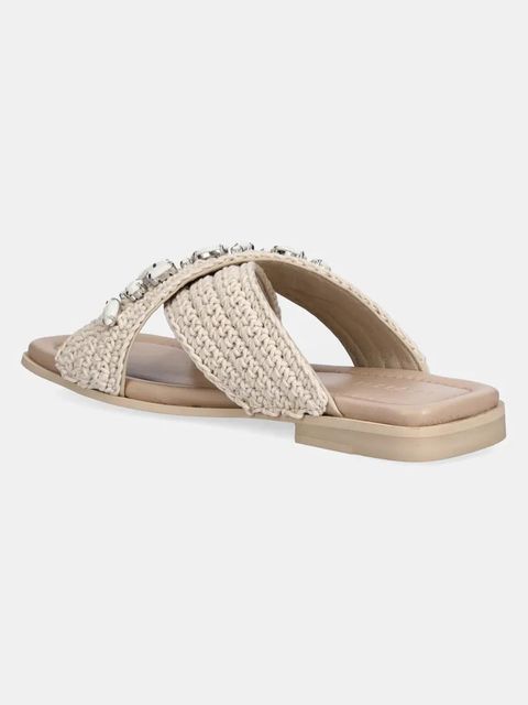 Inuikii klapki Woven Crossed Stones damskie kolor beżowy 1004.003.0611.100 / 70104-369