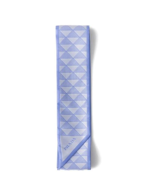 Prada jacquard silk scarf - Blue - zdjęcie produktu nr 1