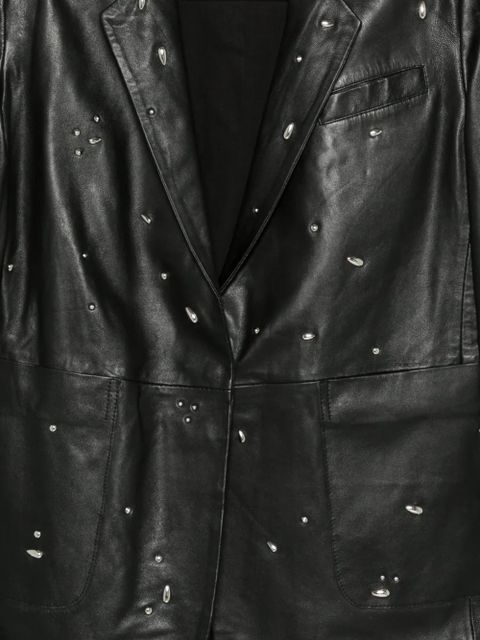 Alysi embellished leather jacket - Black