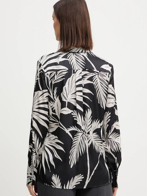 Guess koszula CONCETTA damska kolor czarny regular z kołnierzykiem klasycznym W5YH03 WF1T2