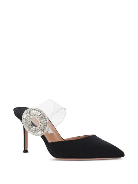 Aquazzura 75mm Crystal Hoop pointed-toe mules - Black - zdjęcie produktu nr 2