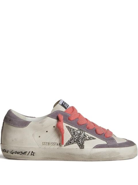 Golden Goose Super Star glitter-star leather sneakers - White