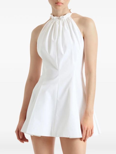 Balmain flared cotton poplin dress - White