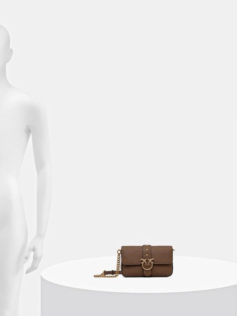 Pinko torebka skórzana kolor brązowy 105353 A2OX