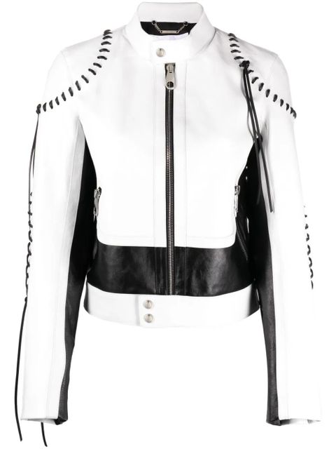Chloé whipstitch-detailing leather jacket - White - zdjęcie produktu nr 1