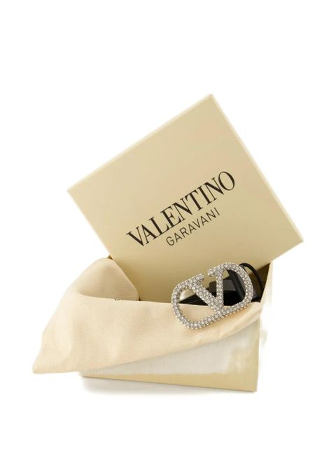 Valentino Garavani VLogo Signature crystal-embellished belt - Black