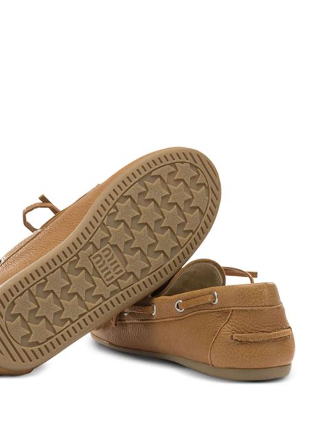 Miu Miu lace-up flat shoes - Brown