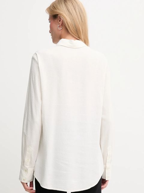 United Colors of Benetton koszula damska kolor beżowy regular z kołnierzykiem klasycznym 570QDQ0AL