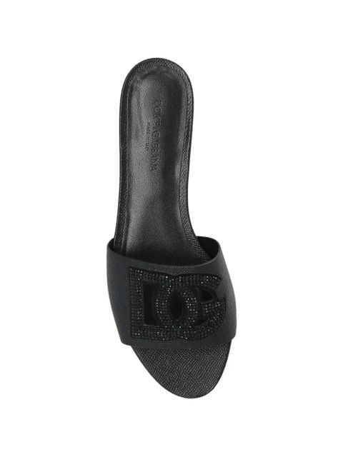 Dolce & Gabbana logo-lettering flat sandals - Black