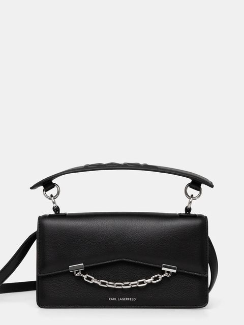 Karl Lagerfeld torebka skórzana kolor czarny A1W30446 - zdjęcie produktu nr 1