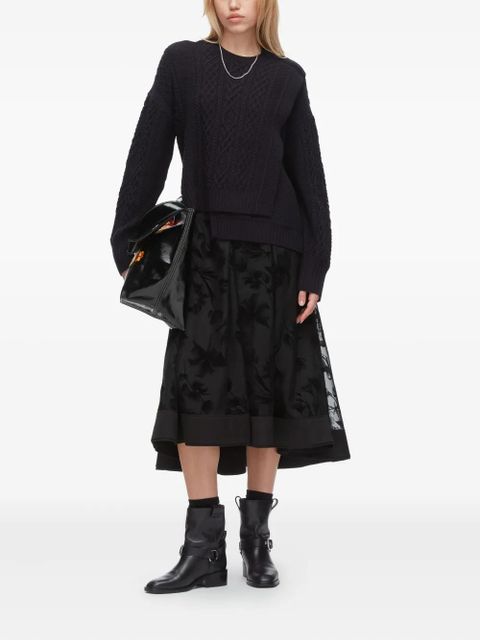 3.1 Phillip Lim cable-knit panelled sweater - Black