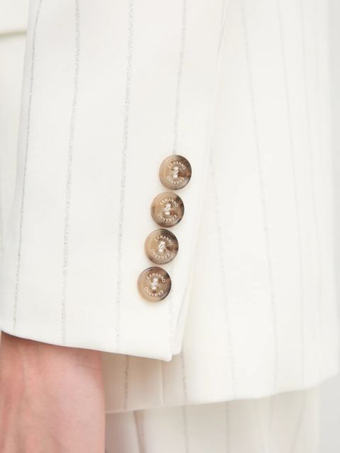 ERMANNO Firenze marynarka kolor biały dwurzędowa wzorzysta 56TI001EV7