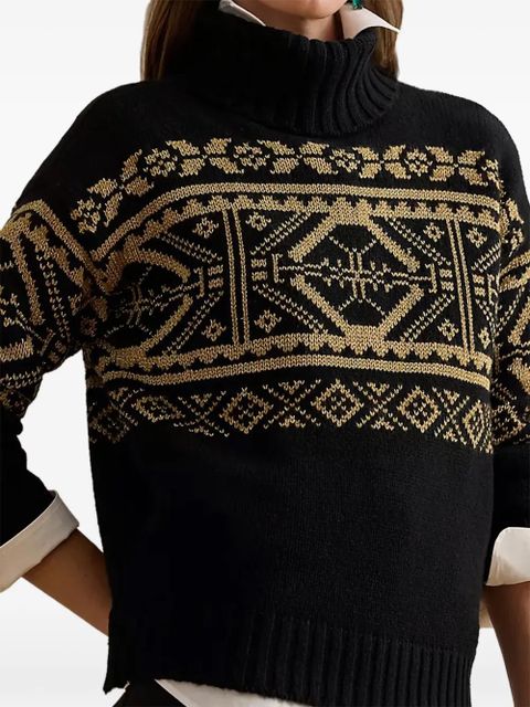 Lauren Ralph Lauren fair isle roll-neck sweater - Black