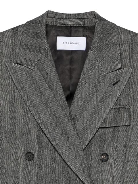 Ferragamo double-breasted striped jacket - Grey - zdjęcie produktu nr 2