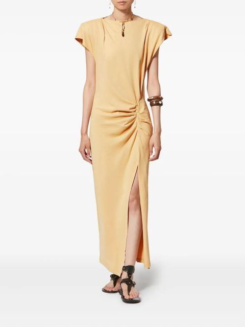 ISABEL MARANT Nadela ruched slit maxi dress - Yellow