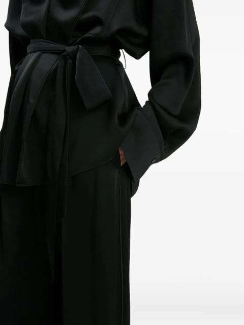 Victoria Beckham pleated wide-leg trousers - Black