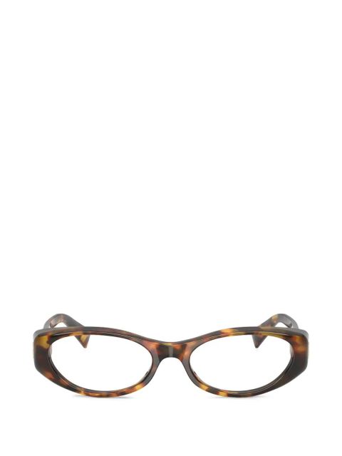 Miu Miu Eyewear tortoiseshell oval-frame glasses - Brown - zdjęcie produktu nr 1