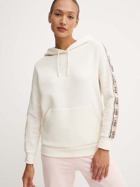Guess bluza CARLA damska kolor beżowy z kapturem z aplikacją V4YQ11 KB3P2 - zdjęcie produktu nr 1