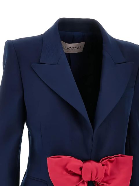 Valentino Garavani bow-detail single-breasted blazer - Blue