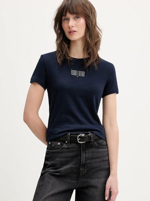 Tommy Jeans t-shirt bawełniany damski kolor granatowy DW0DW21841 - zdjęcie produktu nr 1