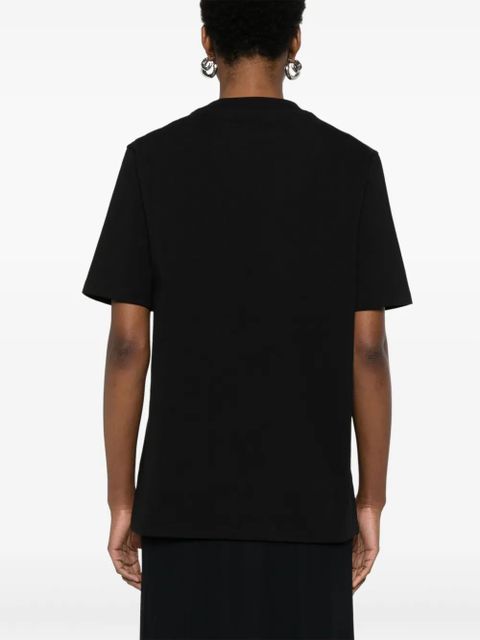 Jil Sander leaf-appliqué T-shirt - Black