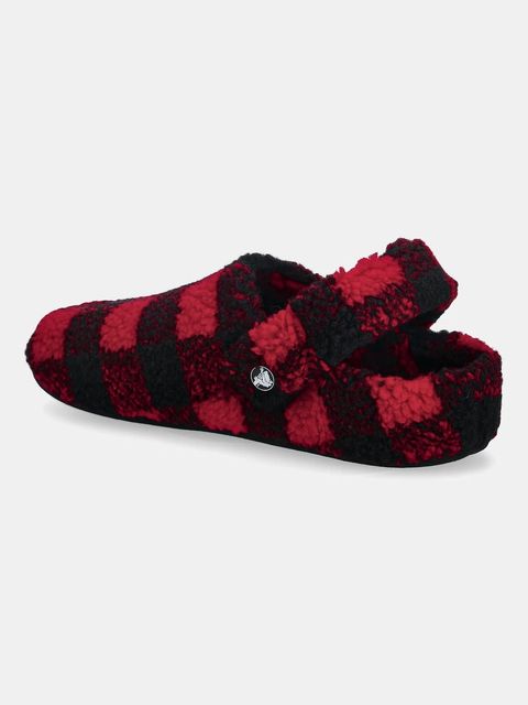 Crocs kapcie Classic Buff Check Cozzzy Slipper kolor czerwony 210755