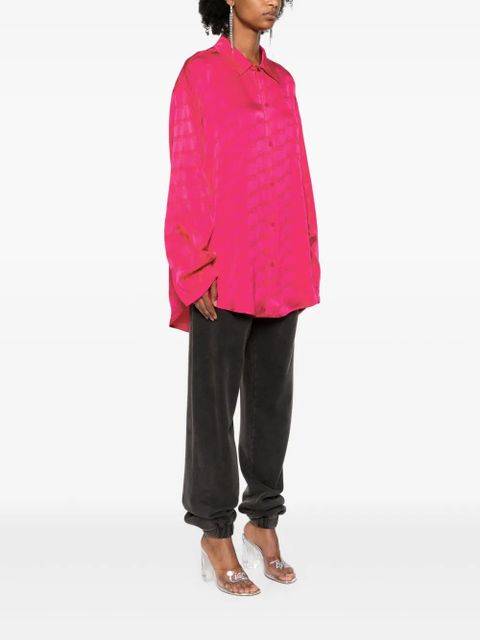 Balenciaga jacquard-logo satin shirt - Pink