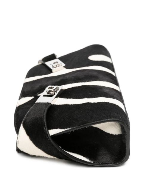 Ferragamo Hug zebra-print clutch bag - Black