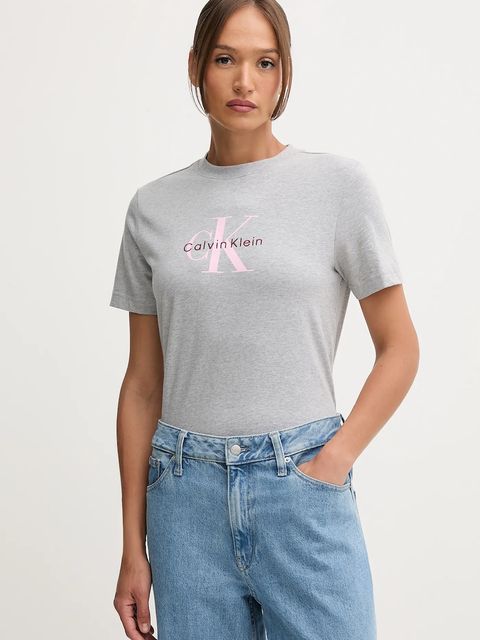 Calvin Klein Jeans t-shirt bawełniany damski kolor szary LV047B865G - zdjęcie produktu nr 1