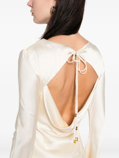 GANNI long sleeve blouse - Neutrals