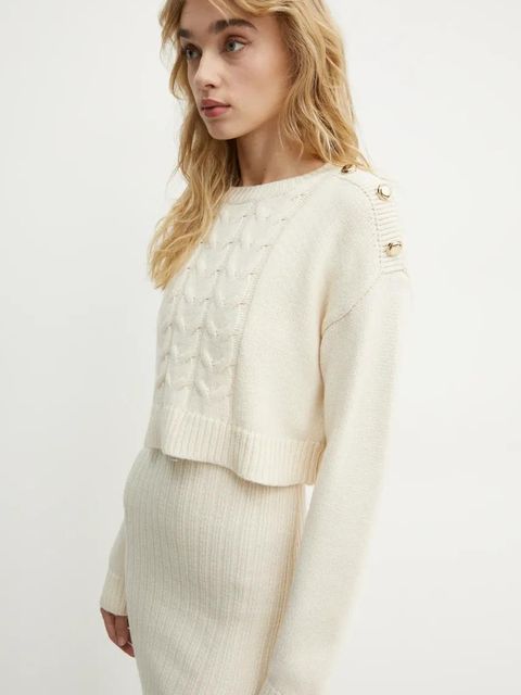 Morgan sukienka i sweter RMNATE kolor beżowy mini dopasowana RMNATE