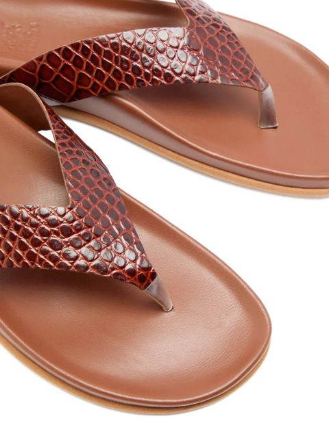 Ancient Greek Sandals Charys crocodile-effect sandals - Brown