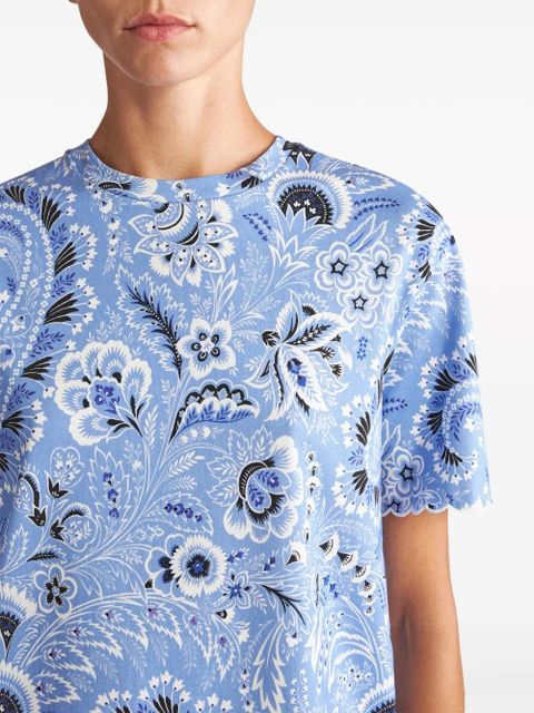 ETRO bandana-print cotton T-shirt - Blue - zdjęcie produktu nr 2