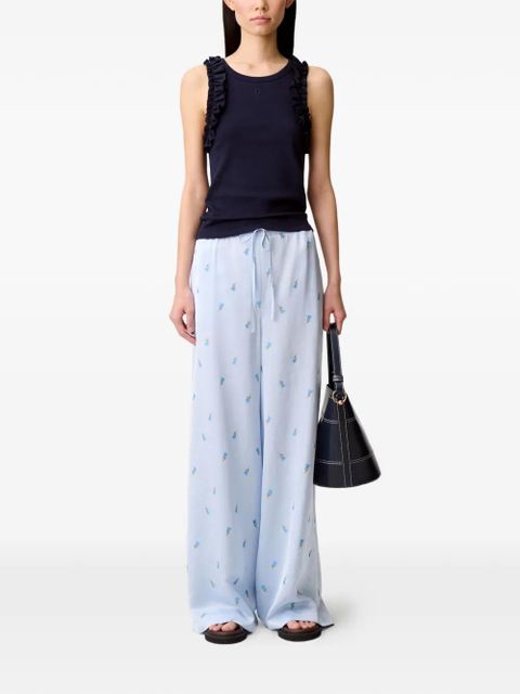 Claudie Pierlot ruffled-trim top - Blue - zdjęcie produktu nr 2