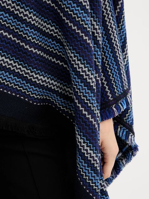 Missoni poncho wełniane kolor granatowy MA9EWODA413