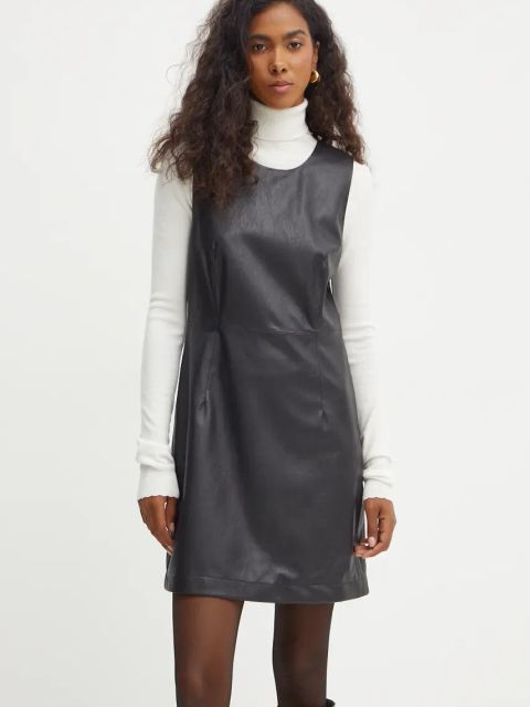 BOSS Orange sukienka kolor czarny mini dopasowana 50528482