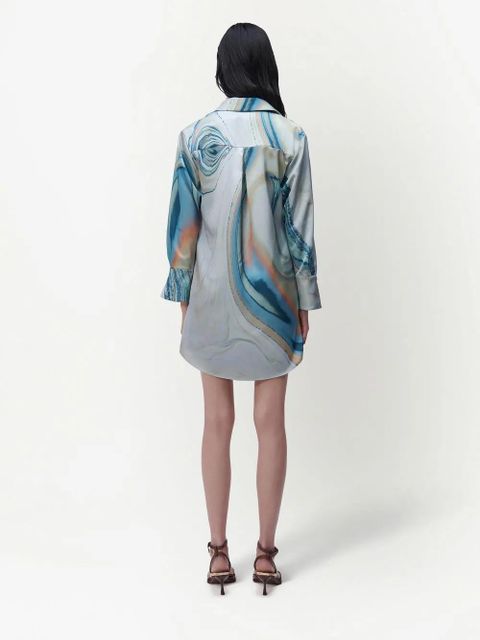 Simkhai Roma gathered-detail shirt dress - Blue