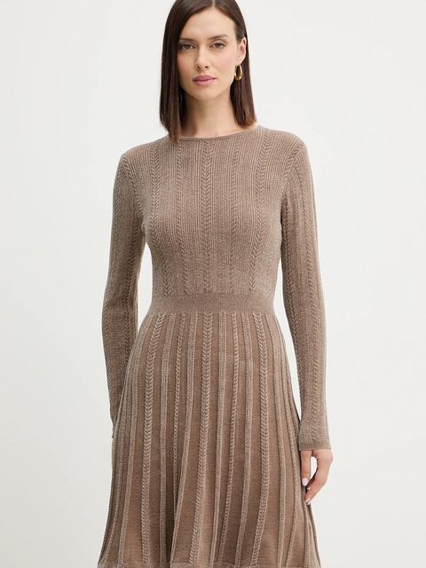 Guess sukienka MORGAN kolor beżowy mini rozkloszowana W5BK79 Z3902