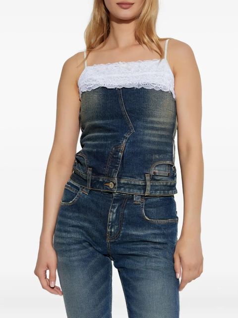 Balenciaga lace cotton top - Blue