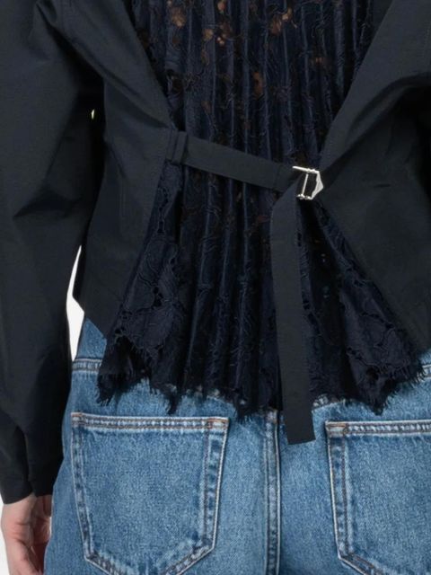 Simkhai Edison lace-panel zip-fastening shirt - Blue