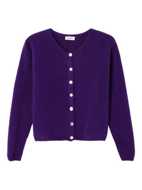American Vintage Vitow buttoned ribbed cardigan - Purple - zdjęcie produktu nr 1