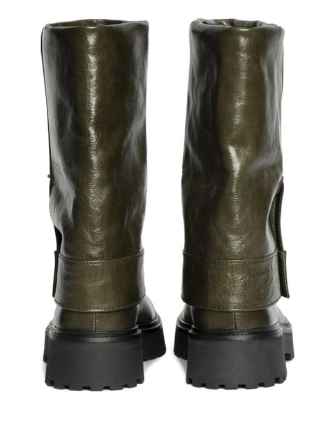 Zadig&Voltaire Angie fold-over leather boots - Green