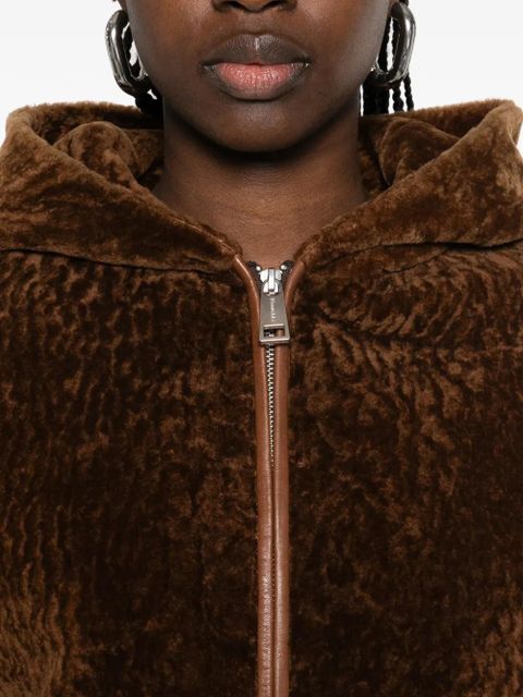 Nanushka hooded zip-up jacket - Brown