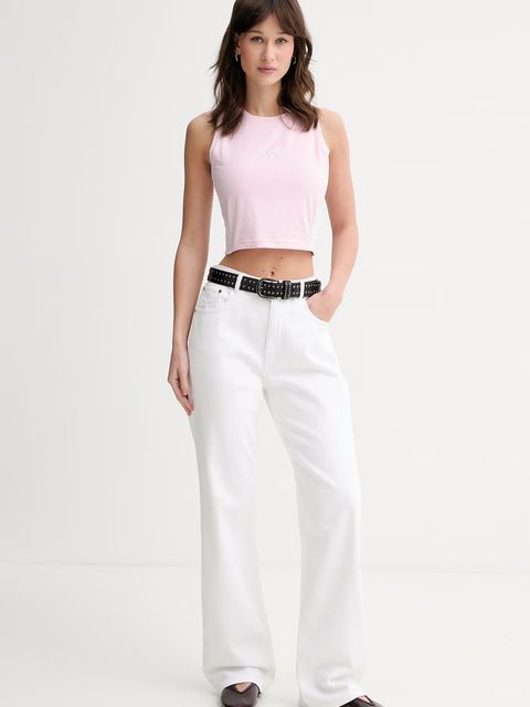 adidas crop top damski bawełniany z elastanem - zdjęcie produktu nr 1