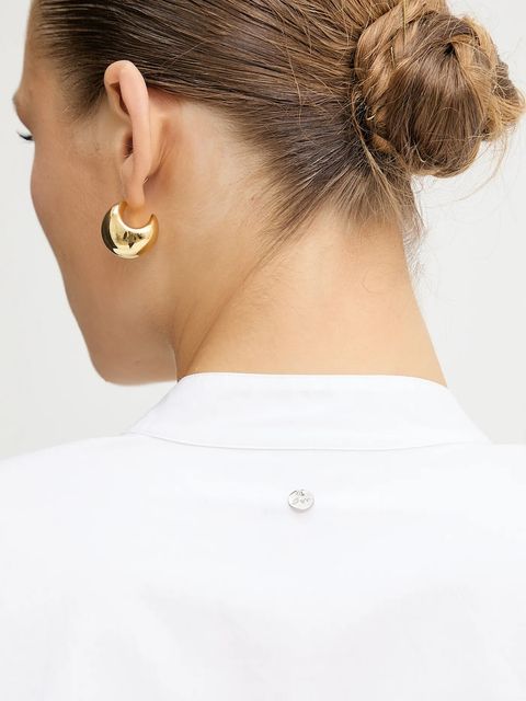 BOSS Orange bluzka bawełniana damska kolor biały gładka 50552766