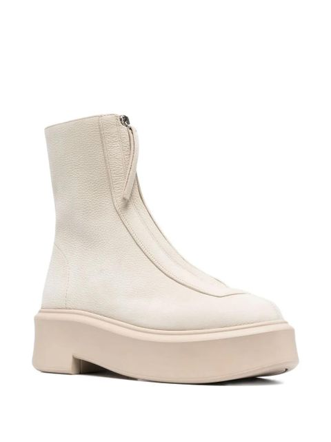 The Row chunky leather boots - Neutrals
