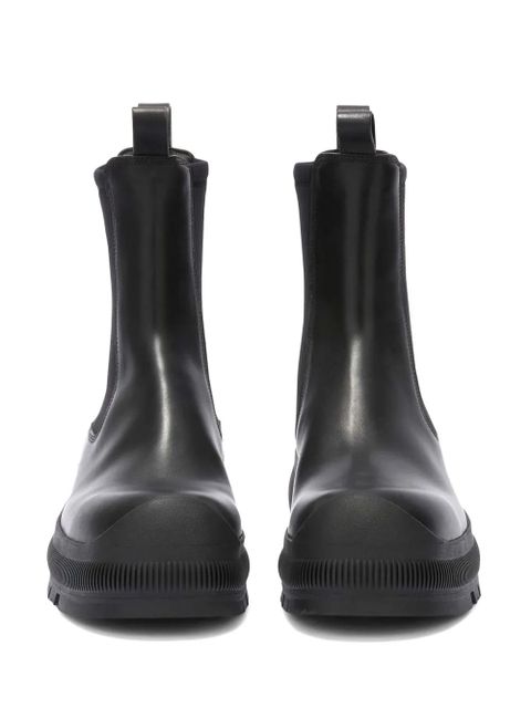 Jil Sander logo-embossed leather boots - Black