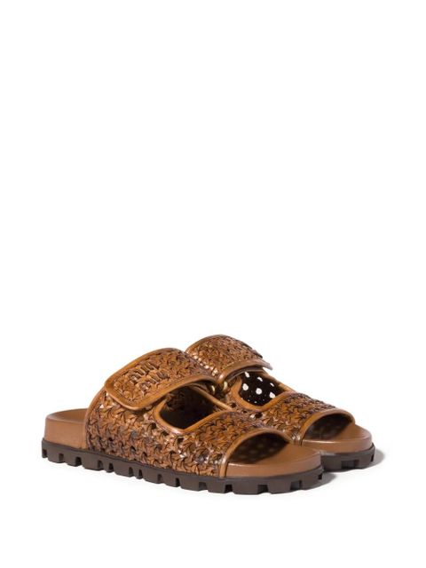 Miu Miu woven lug-sole sandals - Brown - zdjęcie produktu nr 2