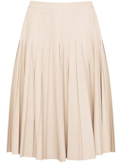 Yves Salomon pleated leather midi skirt - Neutrals - zdjęcie produktu nr 1